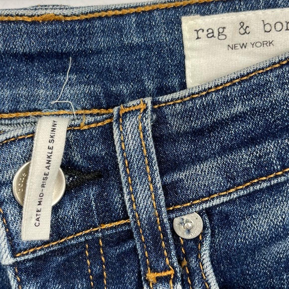 RAG & BONE Jeans Cate Step Hem Mid Rise Ankle Skinny in Hampton Size 24 - Picture 11 of 16
